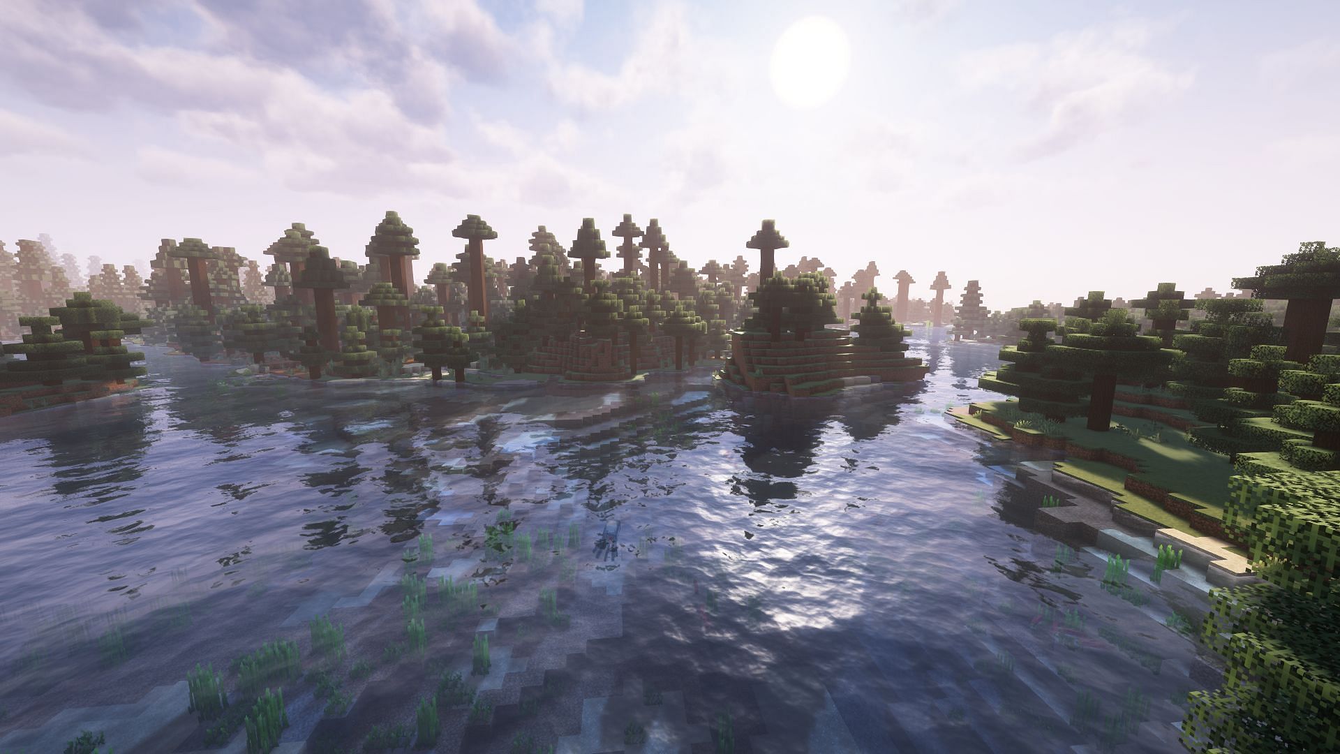 Natural bodies of water are great for treasure fishing (Image via Mojang)